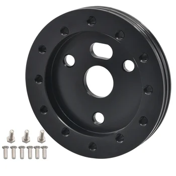 

0.5"13 MM Black Car Steering Wheel Boss Spacer Aluminum Hub Adapter Pad 3 Turn 6 Holes Styling Universal
