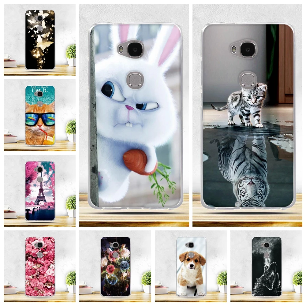 

For Huawei Honor 5X Case Soft TPU Cover For Huawei Honor 5X GR5 Protective Case For Huawei honor Bee Y541 Cover Enjoy5 Y3 II Bag