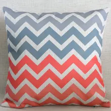 45x45 cm Vintage algodón Lino Chevron funda de cojín funda de almohada fundido Zigzag gris Rosa decoración del hogar