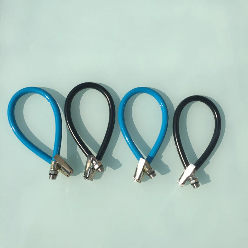 

Bicycle Bike Motorcycle Air Rubber Hose Copper Lock on Clip Chuck Tire Inflator Self-locking Chuck Rubber Hose Bicycle Tools