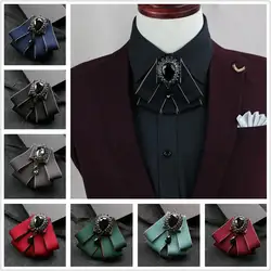 Новый Ретро Мужские Британский стиль Роскошные Алмаз зажим для галстука-бабочки на шеи галстук-бабочка для мужской свадебный костюм