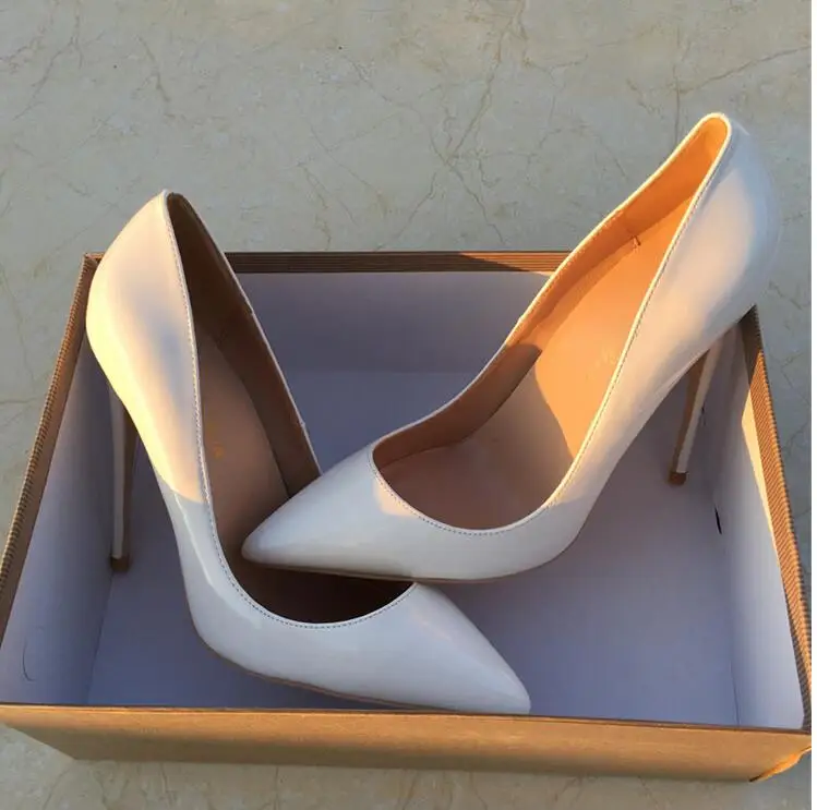 

Women High Heels Shoes Pumps 10cm Black Stilettos Heels Sexy Pointed Toe White Pumps Nude Heels for Women Shoes Ladies Size 43