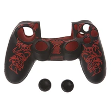 Brand 3pcs/set Dragons Pattern Silicone Gamepad Cover Case + 2 Joystick Caps Rubber Protective Skin Case For PS4 Controller Brand 3pcs/set Dragons Pattern Silicone Gamepad Cover Case + 2 Joystick Caps Rubber Protective Skin Case For PS4 Controller