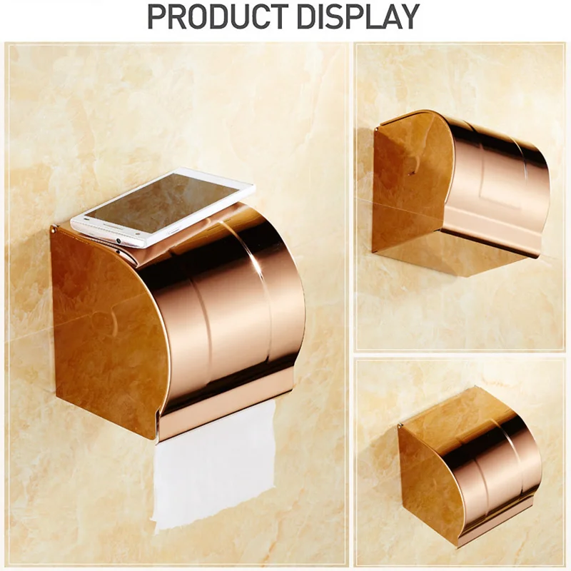 

Four styles of toilet paper towel boxes with rose gold. Bathroom Hardware Set Assembly Toilet Carton