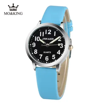 

luxury brand number Relogio mk saati kids watch cute cartoon leather luminous quartz kid Clock boys girls students watch relogio