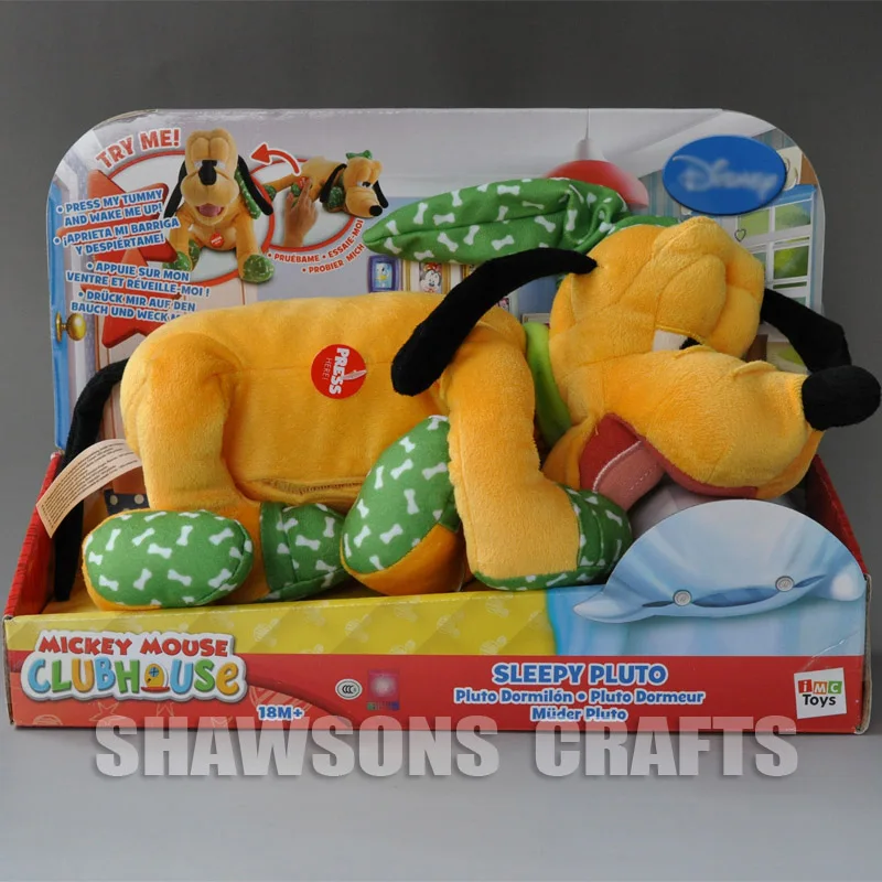 

Mickey Mouse ClubHouse Plush Stuff Toys 12" Sleepy Pluto Dog Talking Soft Doll