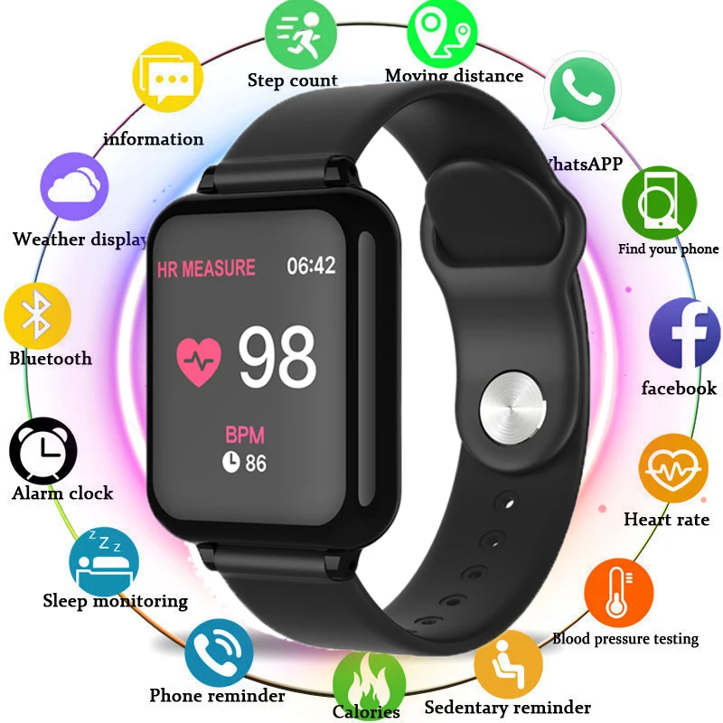 

Smart Bracelet B57 Blood Pressure Fitness Tracker Heart Rate Tracker Waterproof IP67 Bluetooth Smart Band Sport Wristwatch Watch