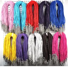 100 шт Черная Плетеная Кожаная оплетка Конопляный шнур цепочка с замком-карабином ожерелье DIY 46x0,3 см