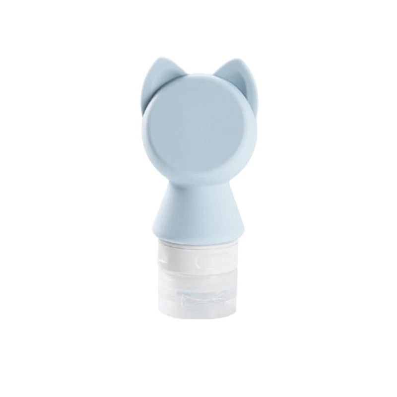 Распродажа, силиконовая бутылка для шампуня, косметики, кошки, медведя, мультяшная противокапельная бутылка для хранения, для путешествий - Цвет: CatGray blue