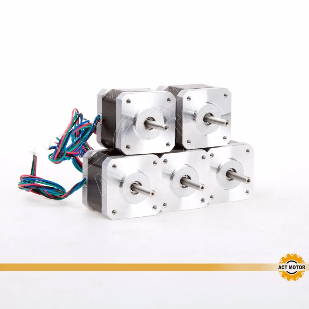 

Top Quality! ACT 5PCS Nema17 Stepper Motor 17HS5412-3 2Phase 73oz-in 48mm 1.2A 3D Printer Reprap CE ROSH ISO Factory Direct Sale