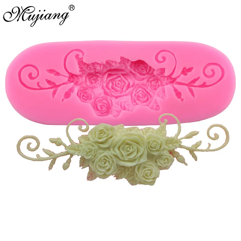 

Mujiang Rose Flower Silicone Mold Wedding Cake Border Fondant Mould Cake Decorating Tools Chocolate Gumpaste Moulds