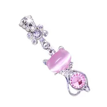 Стильный сверкающий кристалл кошка дизайн 3,5 мм Джек кошка с кристаллом Пылезащитная заглушка розовый