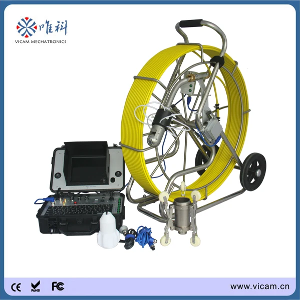 Waterproof CCTV Pipe inspection camera with meter counter and roller skidsV8-3288PT-1 60m cable | Безопасность и защита