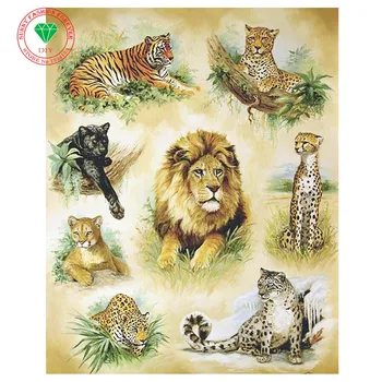

5d diamond embroidery animals Tiger Lion diamond painting mosaic kit diamond mosaic decoration Modular pictures Wall stickers