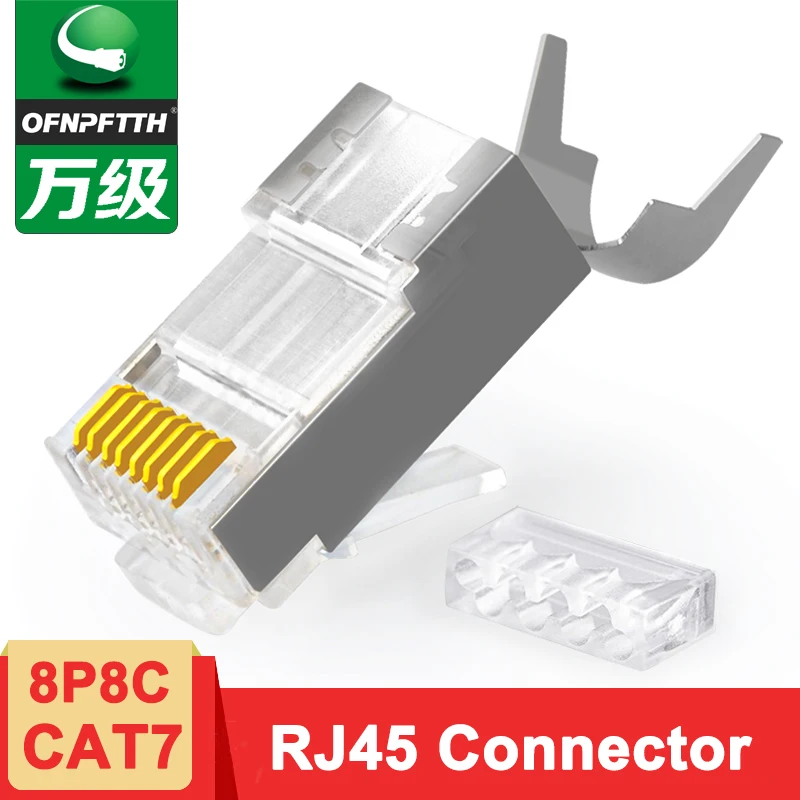 CAT7 RJ45 Connector 8P8C shielded FTP 8P8C Network Crimp Connectors