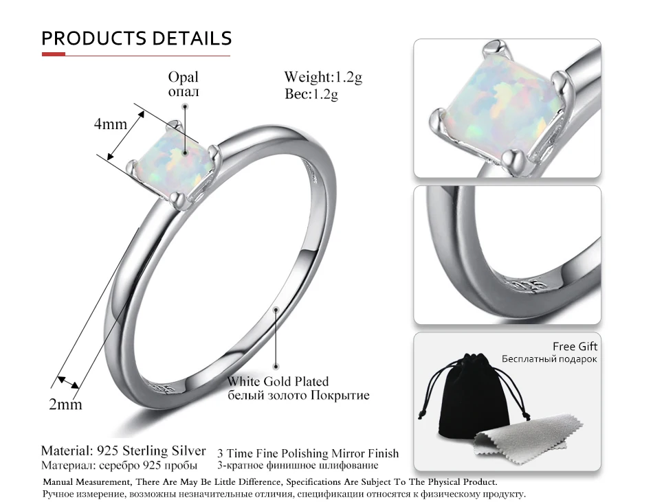 LicLiz, 925 пробы, серебряные кольца с опалом для женщин, драгоценный камень, квадратное кольцо, обручальное кольцо, пасьянс, кольцо принцессы, обручальное кольцо LR0382