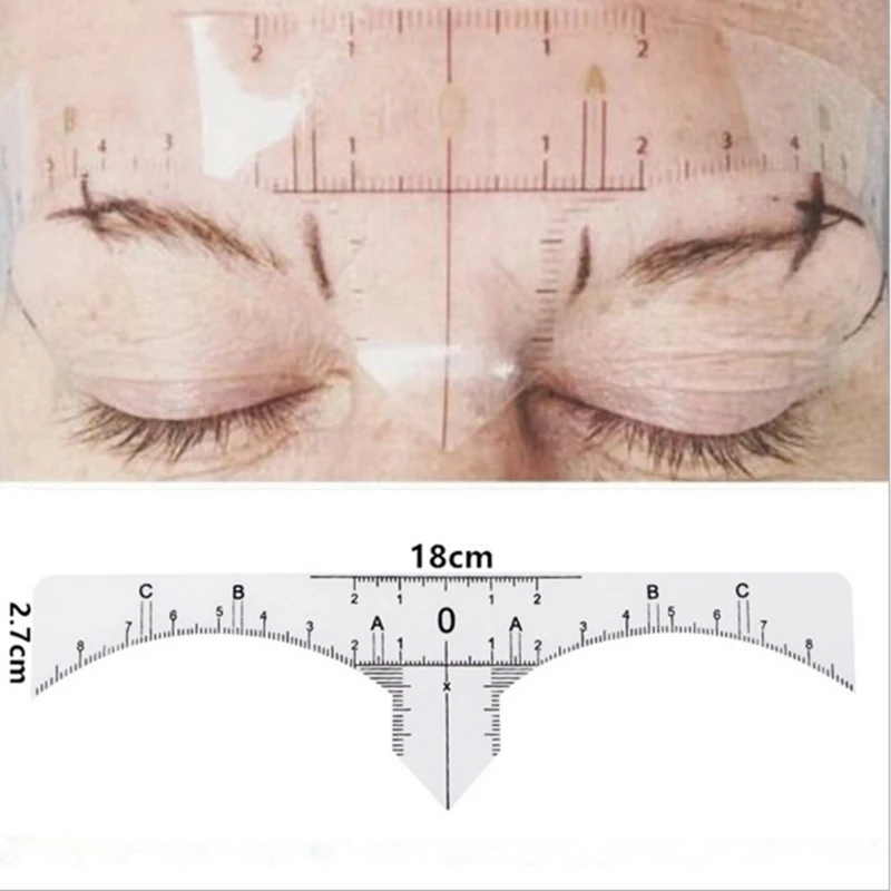 50 шт. татуировки аксессуары одноразовые Microblading макияж бровей измерения для бровей направляющая линейка постоянный инструменты Пластик