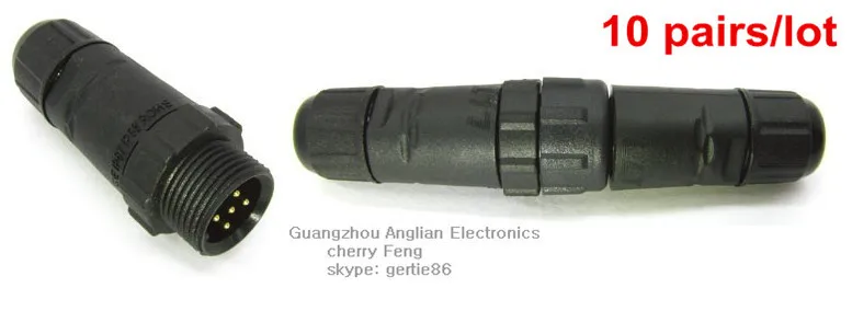 

Factory sell directly, IP68 waterproof connector 5 pin, cable connector, material Nylon PA66