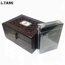 Л. Тан покер водонепроницаемый ПВХ с деревянной коробкой черный пластик игральные карты Новинка коллекция настольная игра китайский подарок L388A