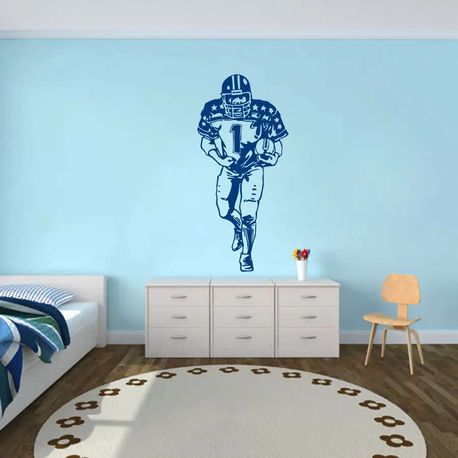 Wall Decals Sport American Football Footballer Vinyl Sticker Home Decor