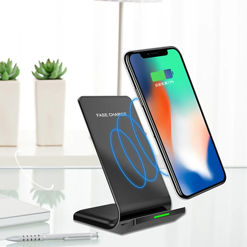 QI быстрая подставка для телефона зарядное устройство iphone 8 xr xs wirelss док станция 10