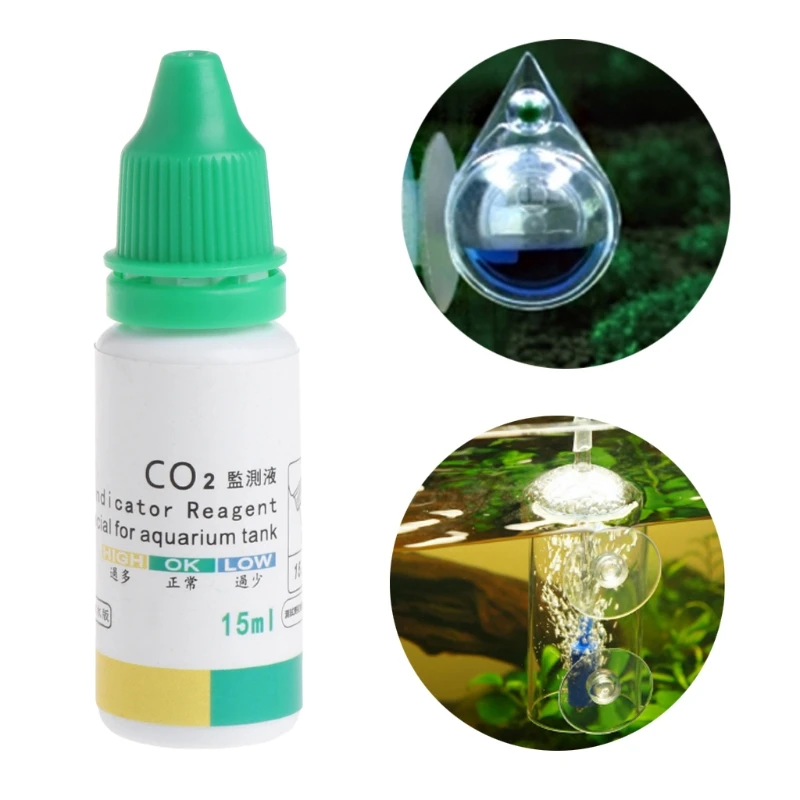 Aquarium CO2 Indicator Solution Fish Tank Liquid Test Plants Supplies Long Term 2