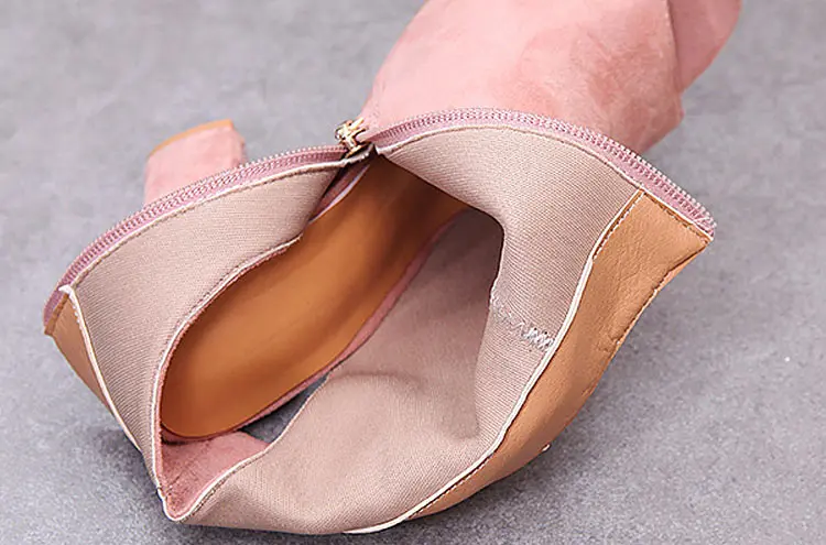 Women Shoes  Sexy Pump Summer High Heels Flock Zip Sandals Ladies Casual Square Heel Shoes Zapatos Mujer Plus Size 34-43