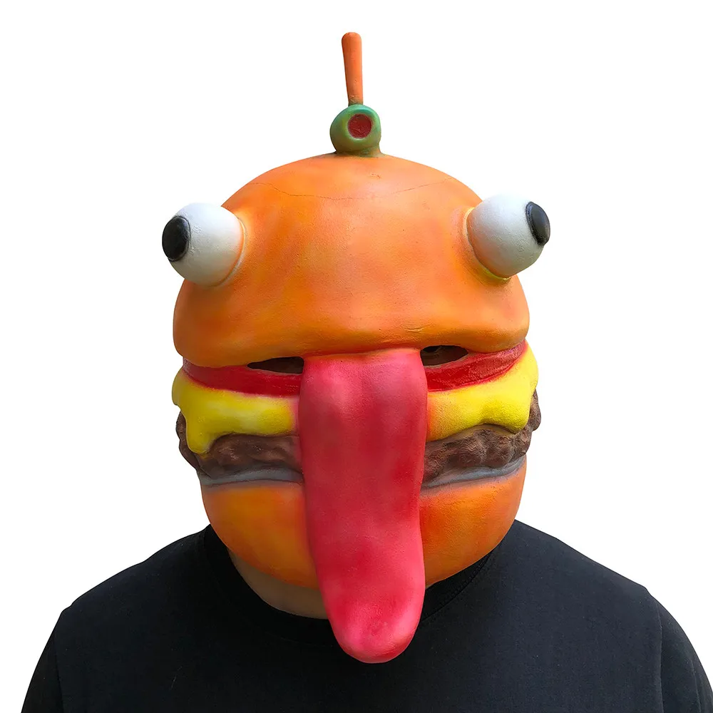 

Safety delicate made Cosplay Durr Burger Mask Melting Face Latex Costume Halloween Scary Mask Toy Funny Gift Z0304