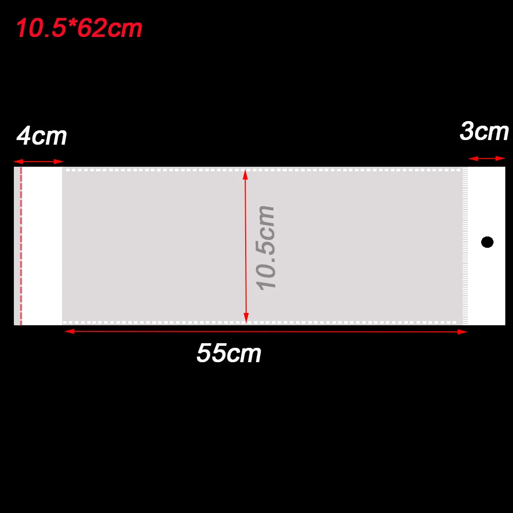 5 sizes OPP Clear Plastic Package Wig Bag Self Adhesive Transparent Long Poly Bag For Packaging Hairpiece Hair Extension Pouch 2