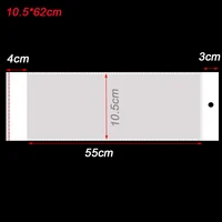 5 sizes OPP Clear Plastic Package Wig Bag Self Adhesive Transparent Long Poly Bag For Packaging Hairpiece Hair Extension Pouch 2