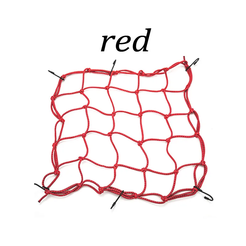Держатель шлема мотоцикла отражающая сетчатая Сетчатая Сумка сверхмощный 6 крючков удерживает багаж сетчатый амортизирующий трос - Цвет: red