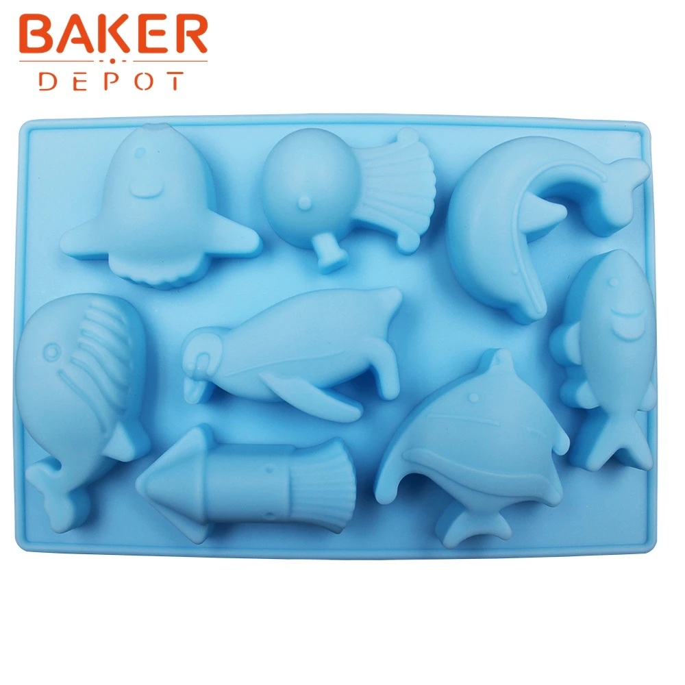 

BAKER DEPOT DIY Tools silicone mold cake chocolate jelly pudding handmade soap the Sea World Dolphin and fish CDSM-575
