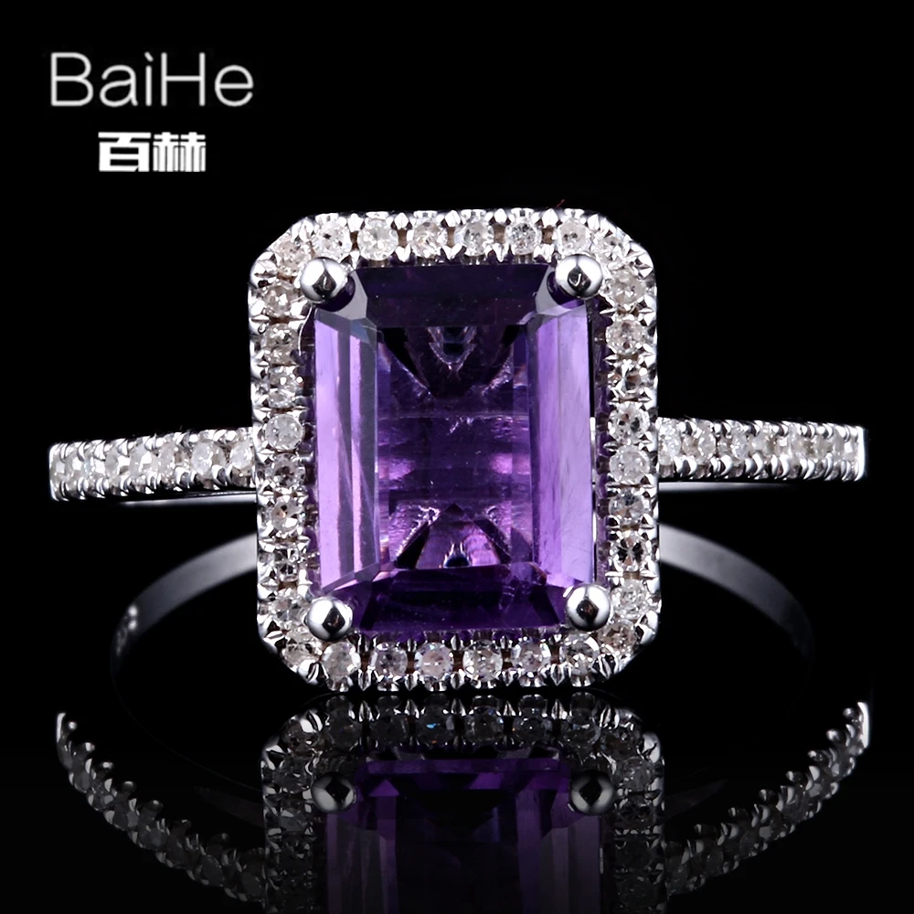 Buy BAIHE Sterling Silver 925 1.9ct Certified Flawless Emerald cut 100 Genuine