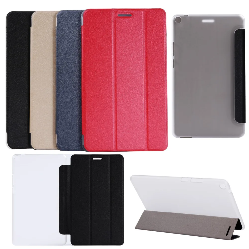 For Huawei Mediapad T3 8.0 KOB-L09 KOB-W09 Honor Play Pad 2 8.0 Slim Lightweight Silk Folio Stand PU Leather Cover Case+Film+Pen
