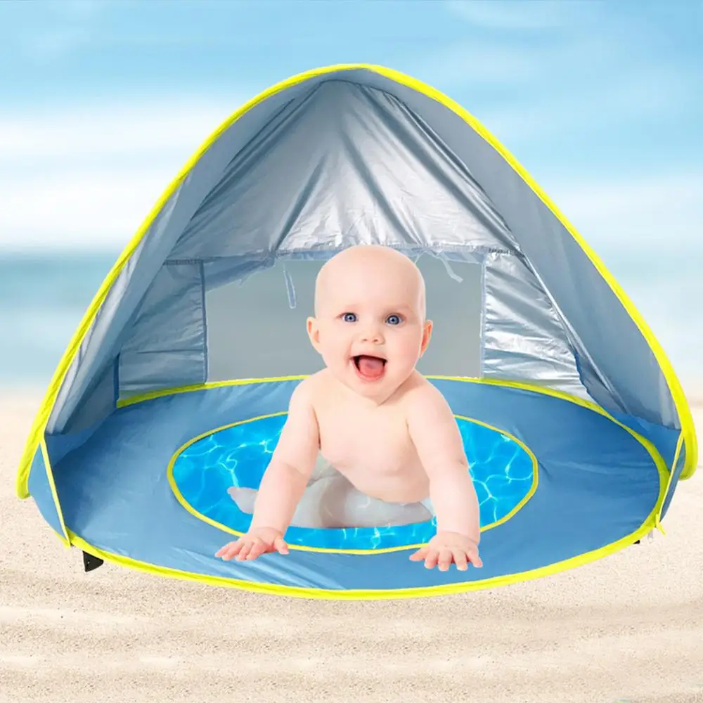 

Kids Waterproof Pop up Awning Beach Sunshelter with Pool Outdoor Camping Tent