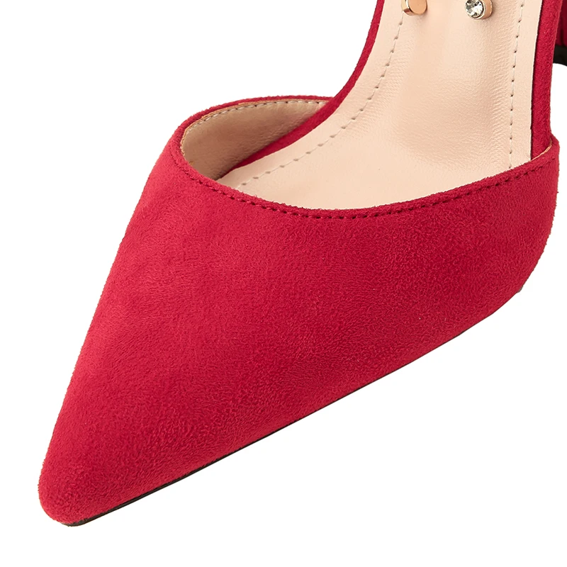 Terciopelo Negro Señora Fetiche Tobillo Bombas Mujeres Suede Sandalias Zapatos De 2018 Alto Verano rojo Metal Cadena Red 8 Tacones marrón Mujer rosado Boda Bloque Correa Cm BvaxPwaqE