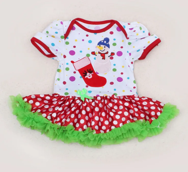 Осенне-зимняя Рождественская одежда комбинезон для новорожденных девочек с юбкой-пачкой милые комбинезоны в горошек с принтом для вечеринки, костюм, подарки - Цвет: 3
