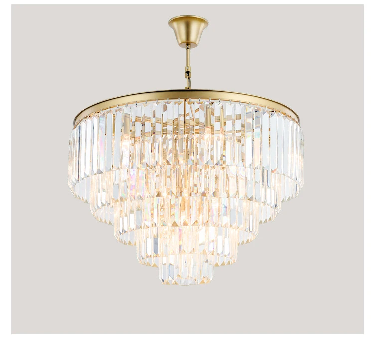 Gold American Style Retro Chandeliers LED Crystal Lighting For Living Room Bedroom Hall Hotel Restaurant Dining Room Fashion