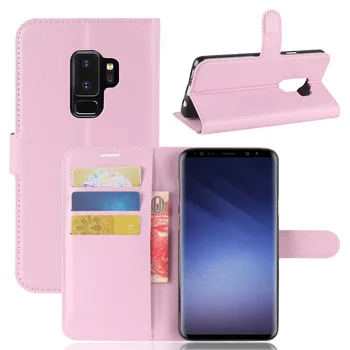 

10pcs/lot free shipping Litchi Grain wallet leather case with card holder For Samsung Galaxy S9/S9 PLUS