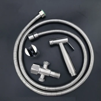 

Handheld Toilet bidet sprayer set Kit Stainless Steel Hand Bidet faucet for Bathroom hand sprayer shower head self cleaning