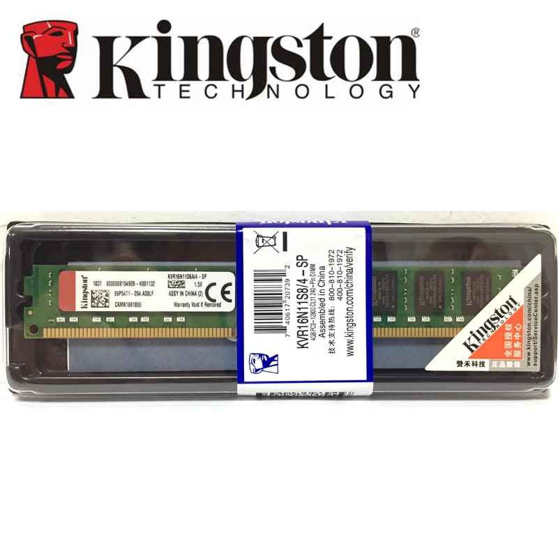 

Kingston Ram DDR3 4GB 1600MHz Desktop Memory 240pin 1.5V Original boxed New DIMM Suitable for DDR3 motherboards 4G 1600 MHZ