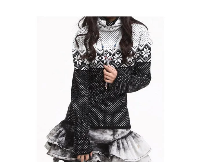 Осенне-зимний Контрастный ЦВЕТНОЙ женский свитер, повседневный пуловер с длинным рукавом, Женский вязаный шерстяной свитер с круглым вырезом, женский толстый свитер - Цвет: Черный