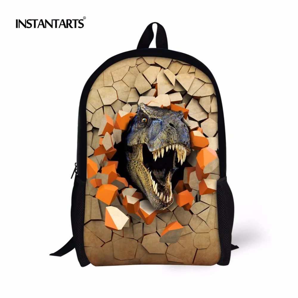 INSTANTARTS Cool Dinosaur школьные сумки Детский рюкзак для начальной школы мальчиков