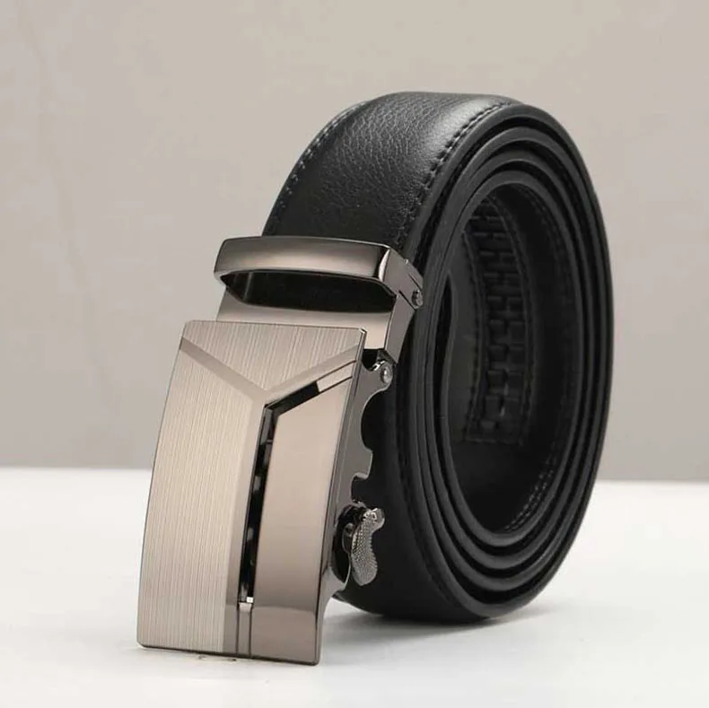 

New Designer Cow Leather Men's Belt Automatic Buckle Belts For Men Black Brown Belts Cummerbunds Hot Sale Business Strap Bb07