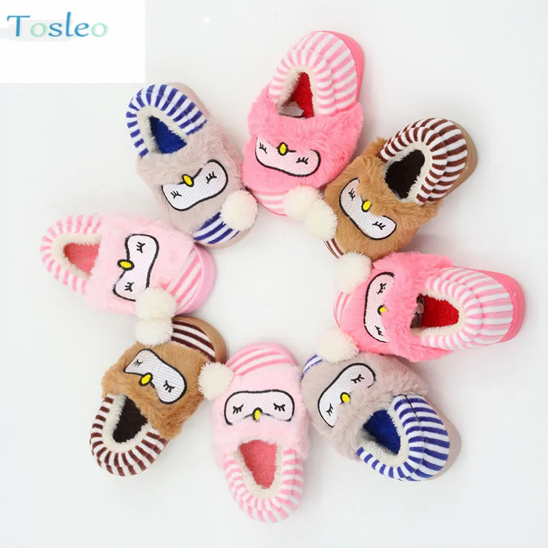 

Children Winter Shoes Cartoon Toddler Cute Indoor Home Shoes Baby Soft Bottom Flats Fur Warm Animal Print Funny Cartoon Shoes