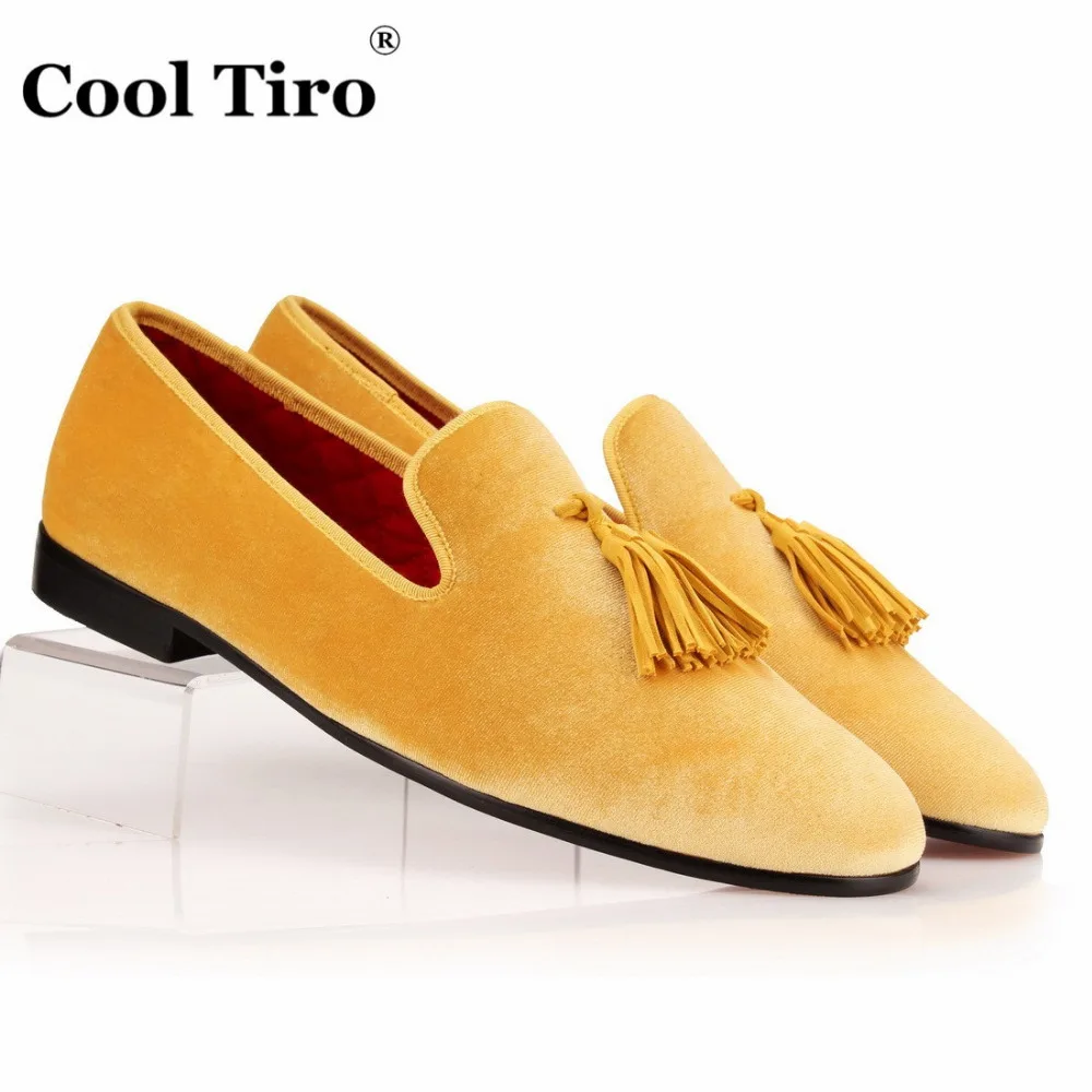 COOL TIRO Gold Velvet Slippers Men 