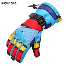 Семейные лыжные перчатки, зимние, ветрозащитные, водонепроницаемые, для верховой езды, толстые, хлопковые, детские перчатки, спортивные, для сноуборда, для взрослых и детей, h45