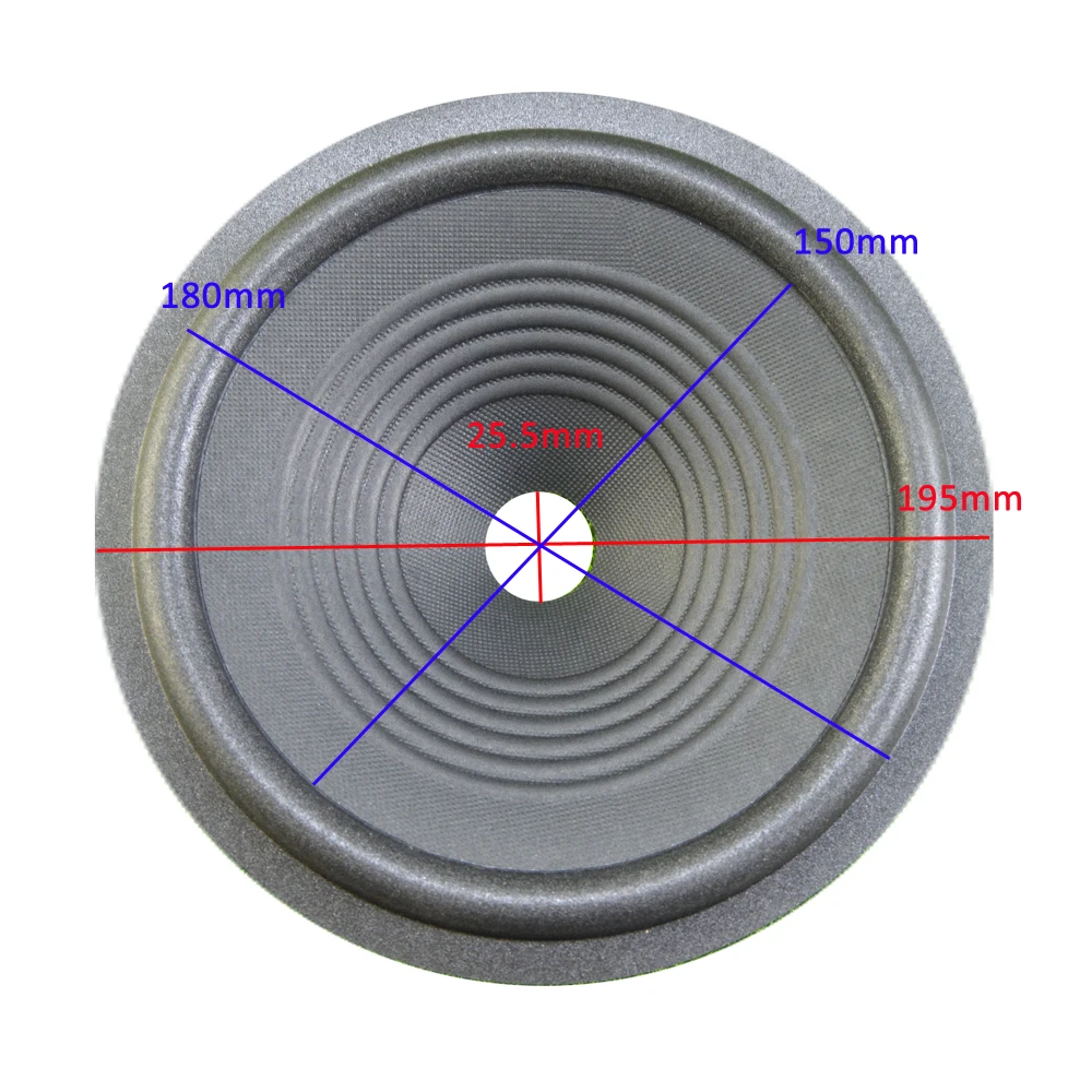 8 дюймов громкий Динамик Бумага конус(195 мм* 180 мм* 150 мм* 25,5 мм) 45 мм высота с пеной динамик edge НЧ-динамик Бумага конус