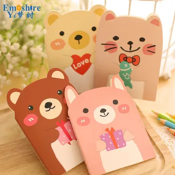 

Korean Creative Stationery Cute Little Bear Note Book Small Animal Note Pad Cartoon Memo Pads for School Officl Supplies N008
