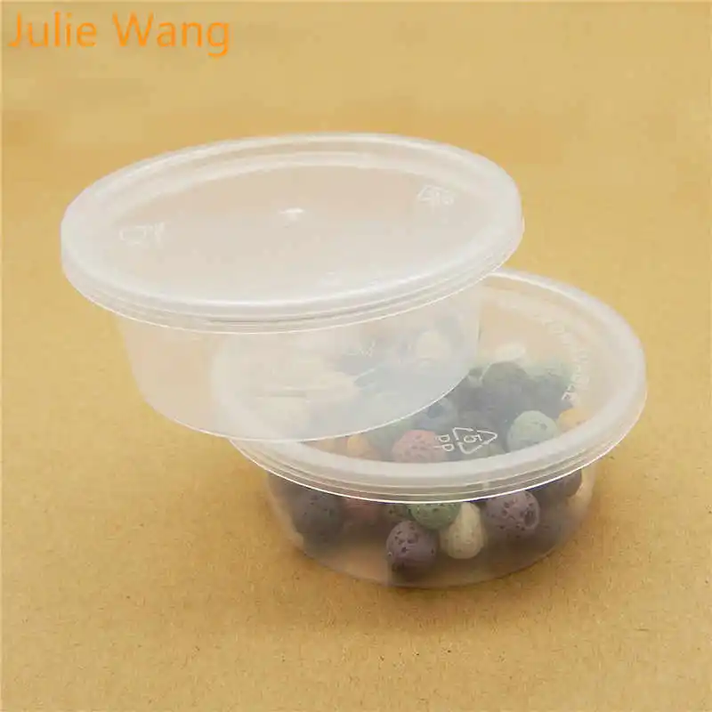 Круглая квадратная пластиковая коробка для хранения слизи Julie Wang 10 шт. контейнеры